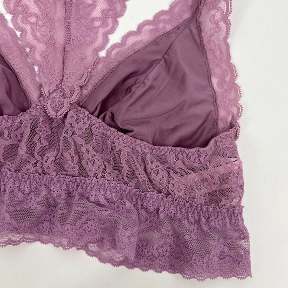 Victoria's Secret Bralette Purple Lace Floral Racerback Wireless - Picture 10 of 11